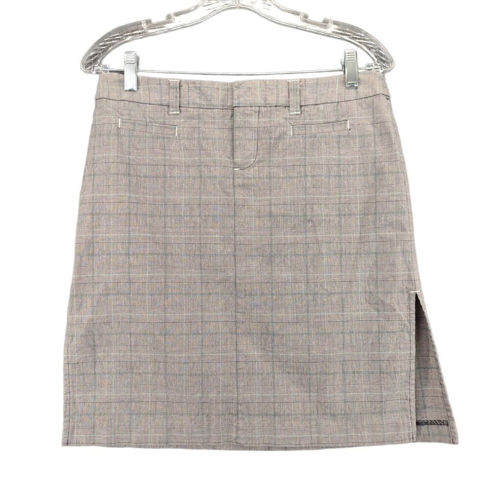Wet Seal Skirt Womens Size 5 Gray Check Pattern Side Slit Cotton Blend